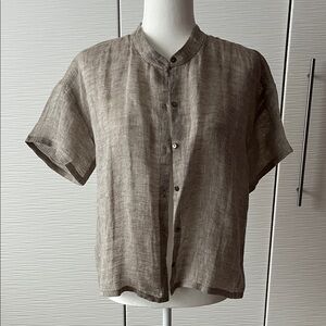 Eileen Fisher Brown Button Down Shirt
